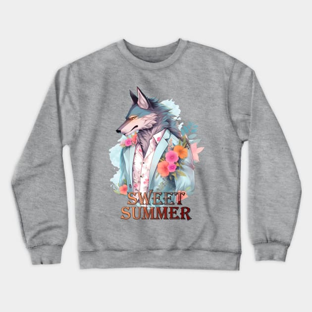 Sweet Summer - Wolf Crewneck Sweatshirt by jc007